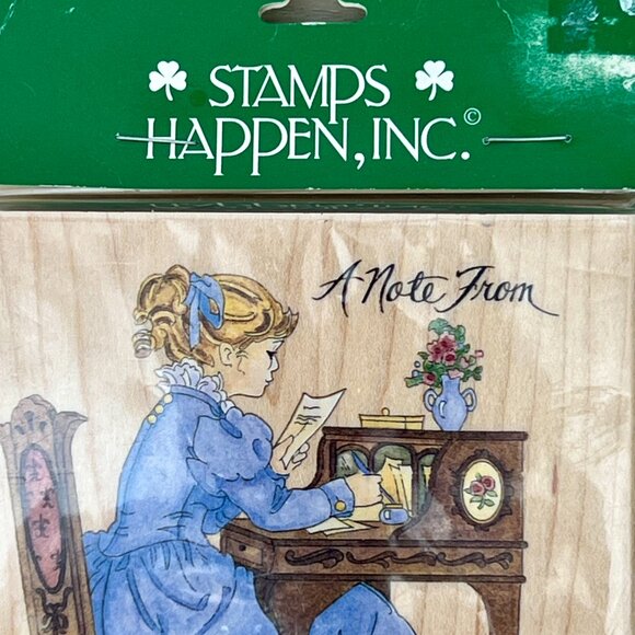 Vintage Stamps Happen Inc Wood-mounted 4x4 "A Note From" Retired Rubber Stamp - Picture 11 of 12
